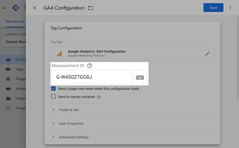 GA4 configuration