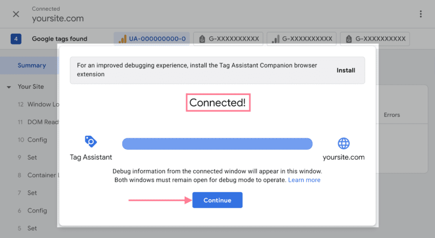 গুগল ট্যাগ ম্যানেজার connected